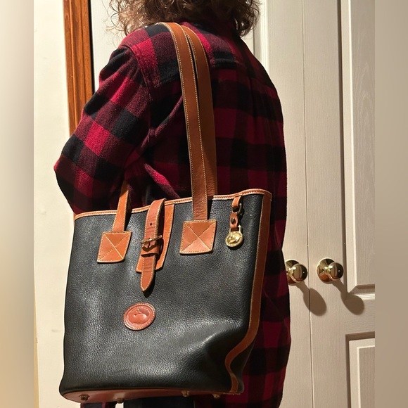 Dooney & Bourke Black and Brown Leather Tote - Picture 12 of 12